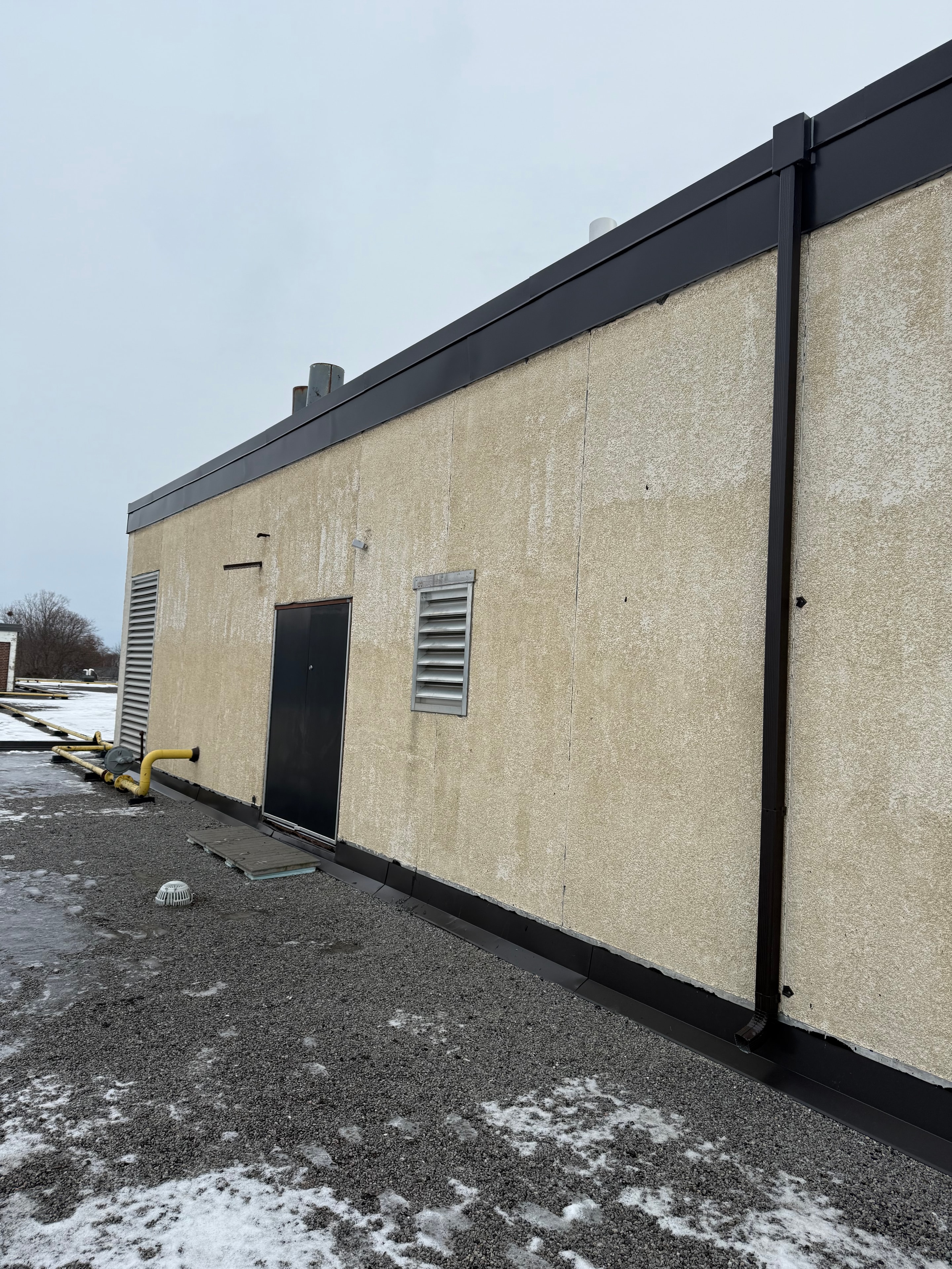 Metal Soffit & Fascia — Commercial Building, Under-Canopy View — Primus Sheet Metal Corp. GTA