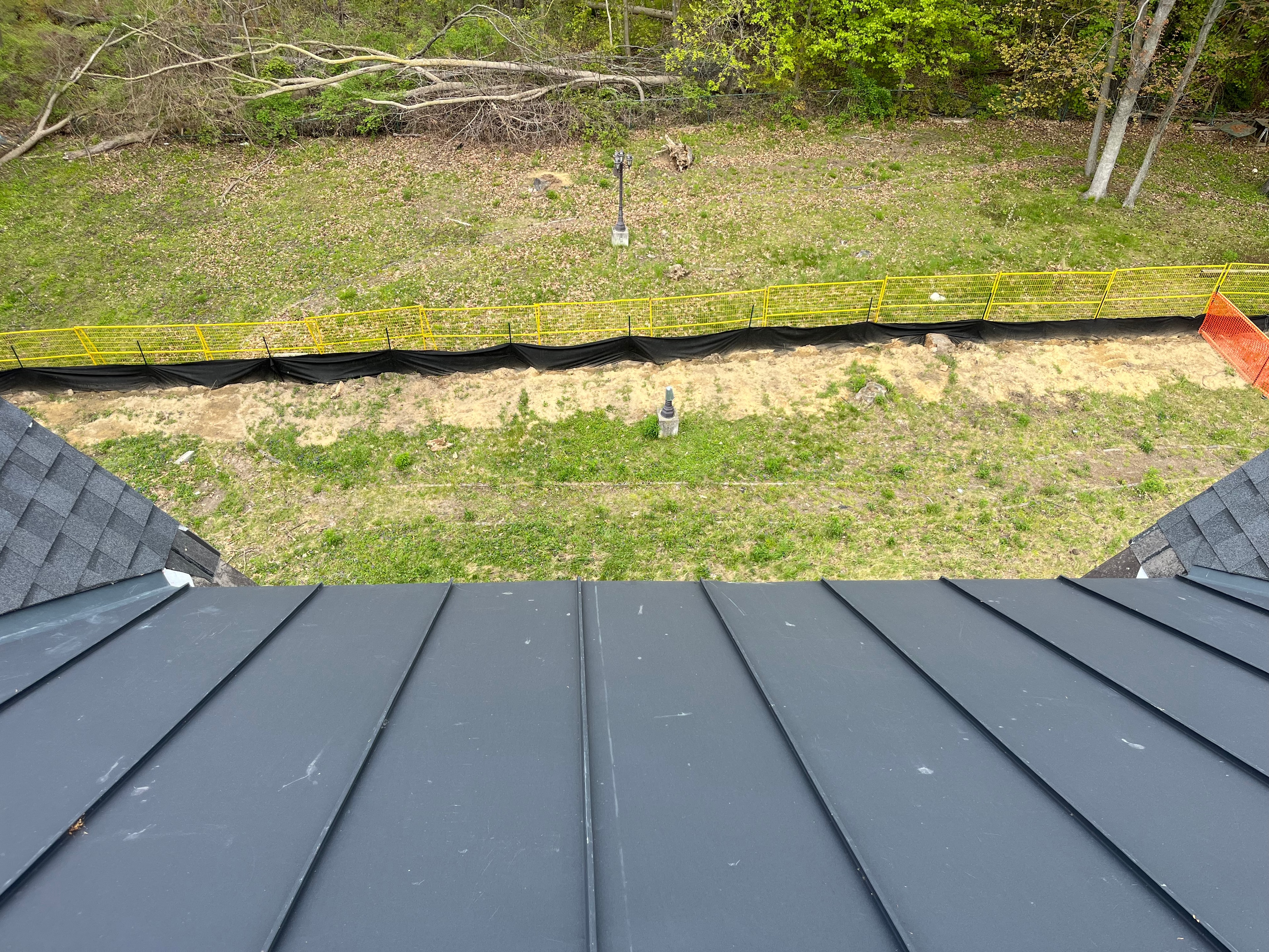 Standing seam metal roofing — panel detail close-up, GTA