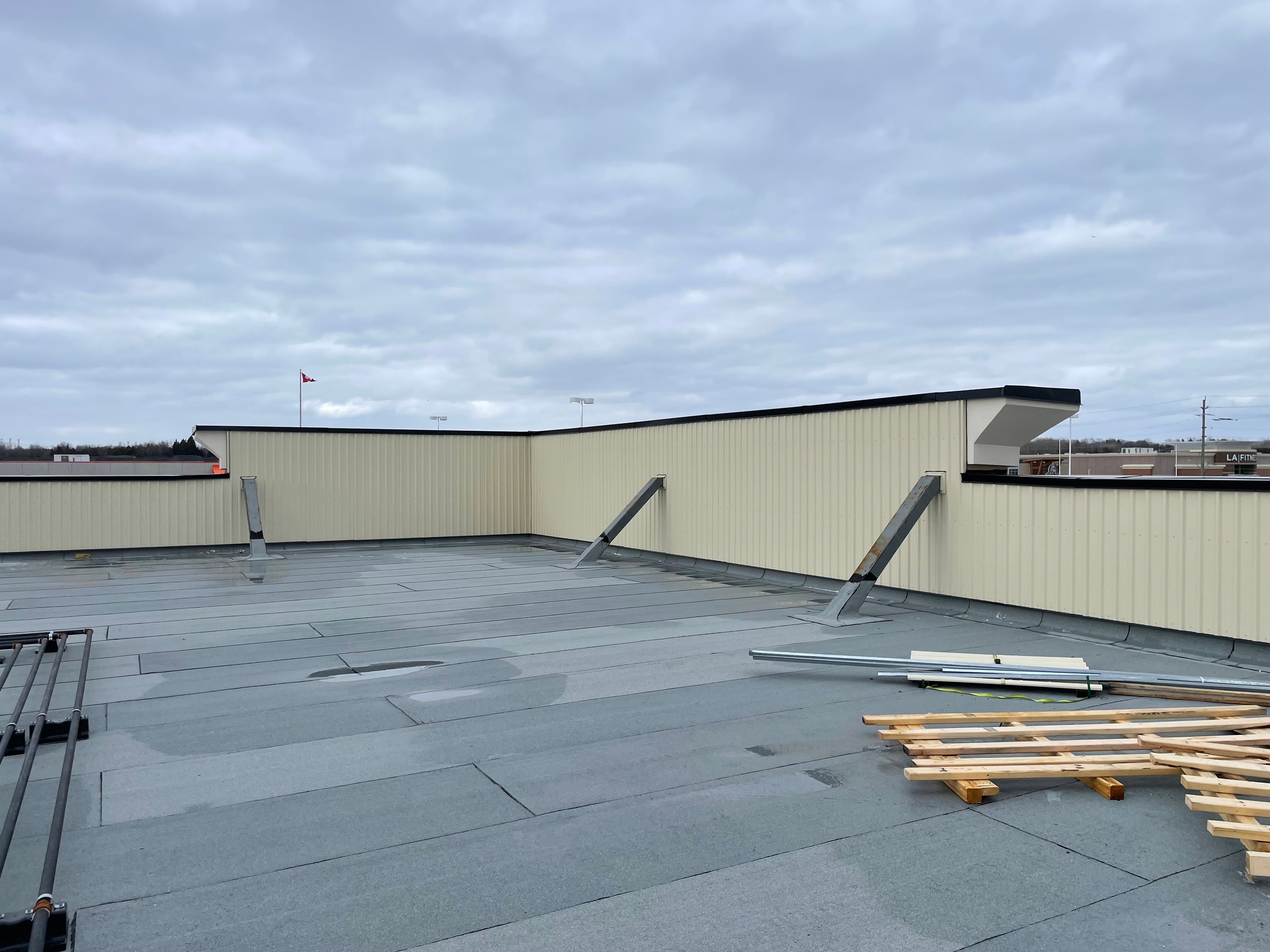 Commercial Parapet Cladding — Cream Panels — Primus Sheet Metal Corp. GTA