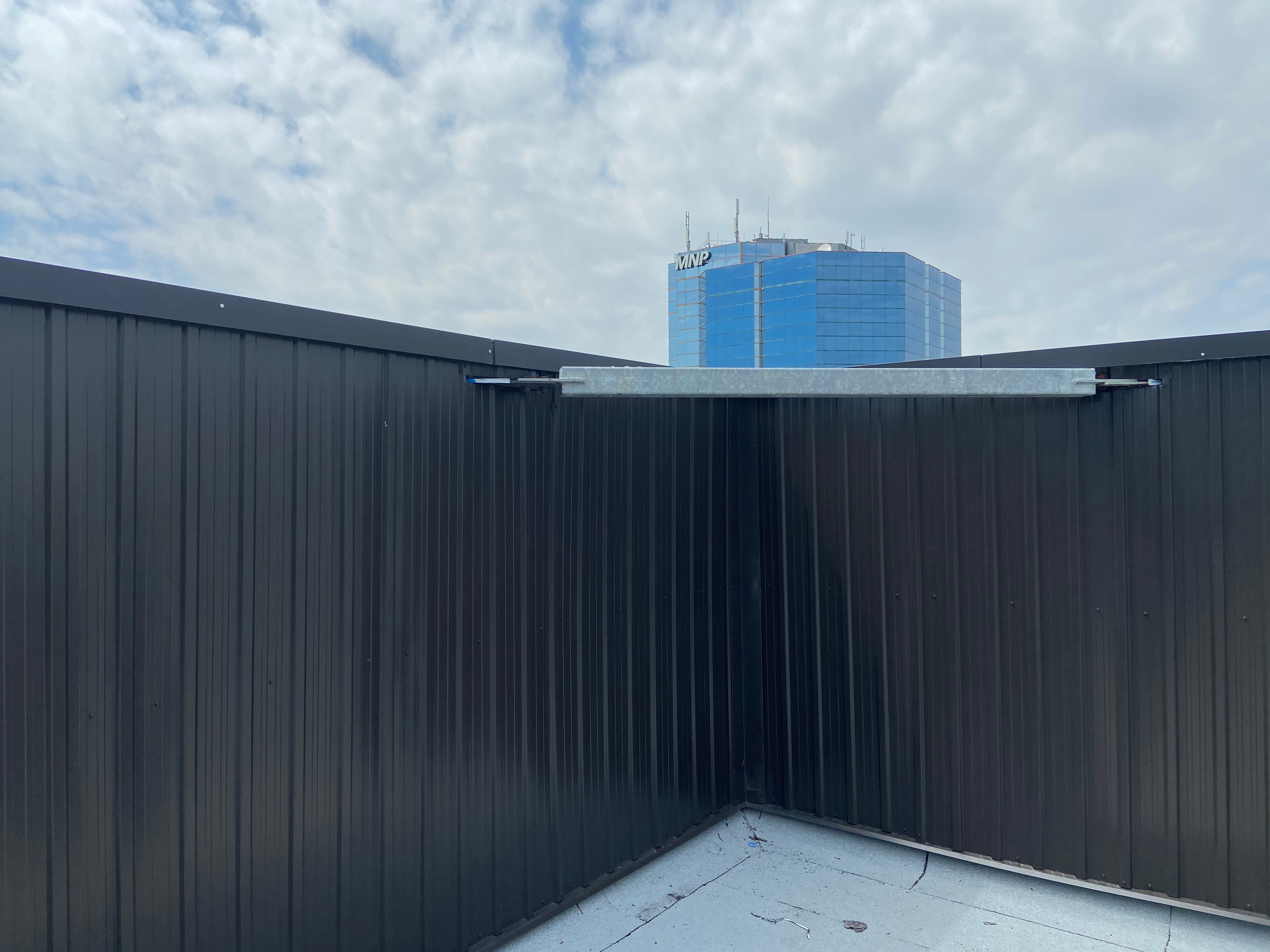 Dark Metal Cladding — Rooftop Screen Wall — Primus Sheet Metal Corp. GTA