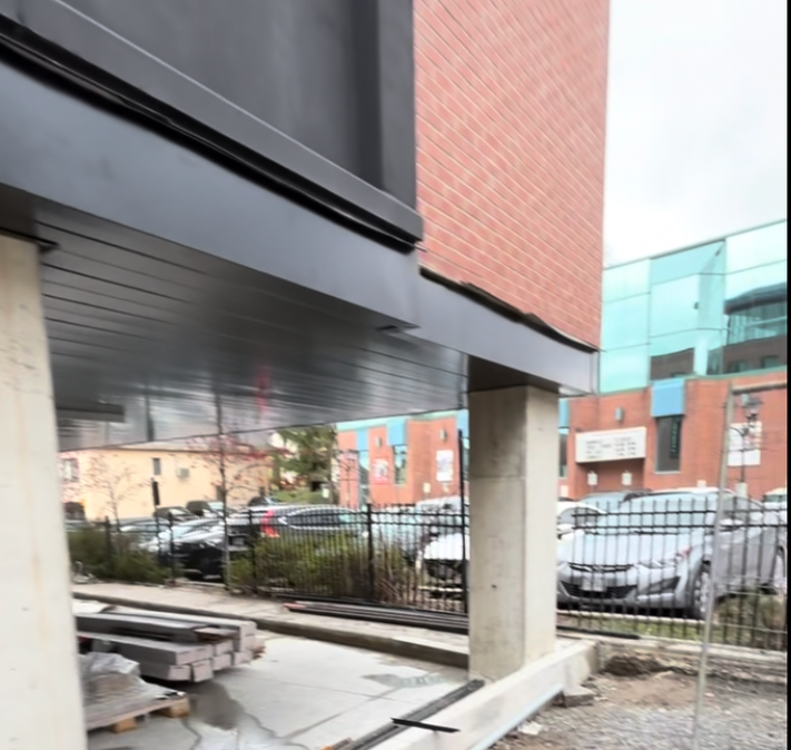Commercial Soffit & Fascia — Installation in Progress — Primus Sheet Metal Corp. GTA