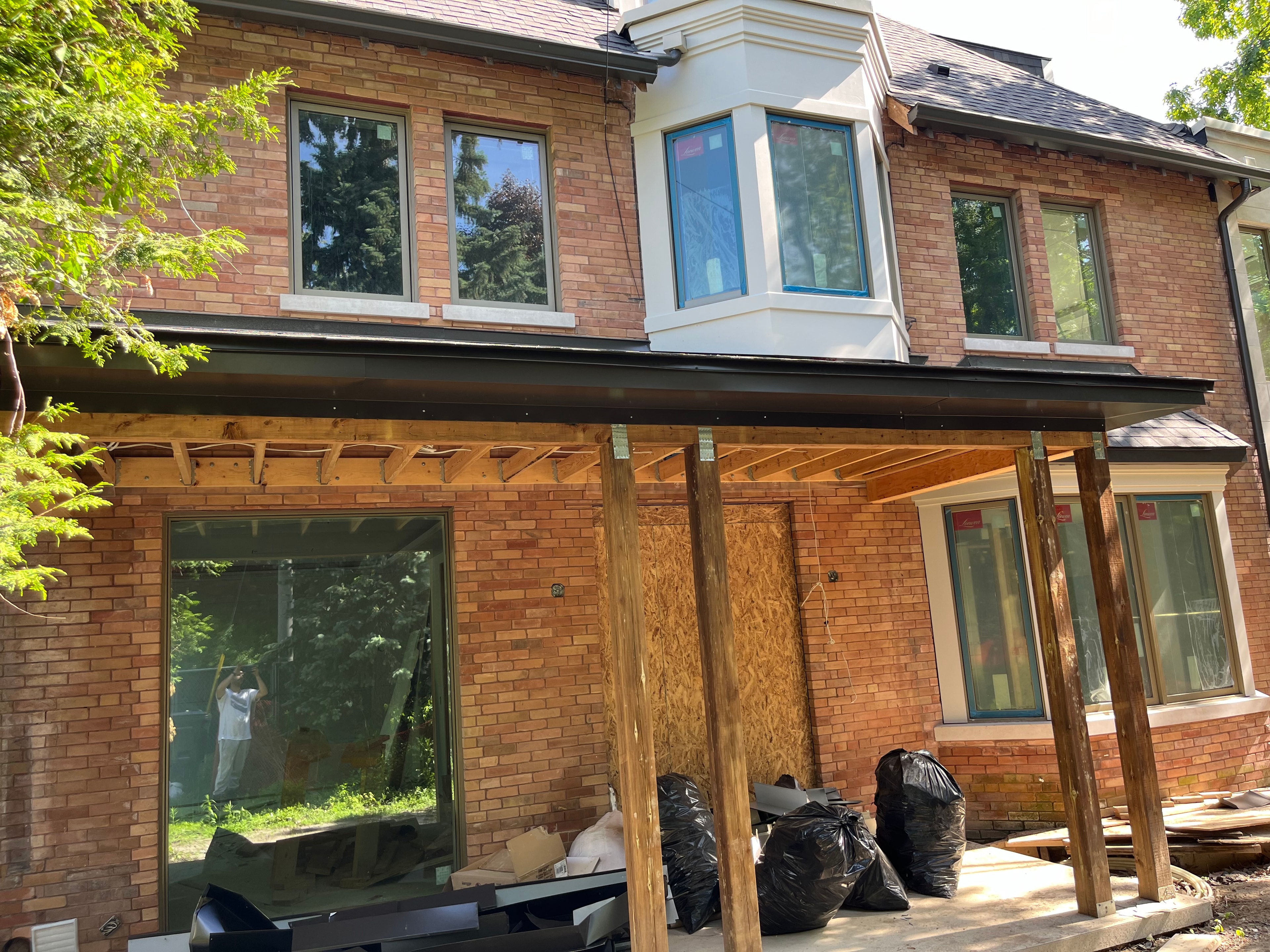 Metal Soffit — Residential Pergola Canopy, In Progress — Primus Sheet Metal Corp. GTA