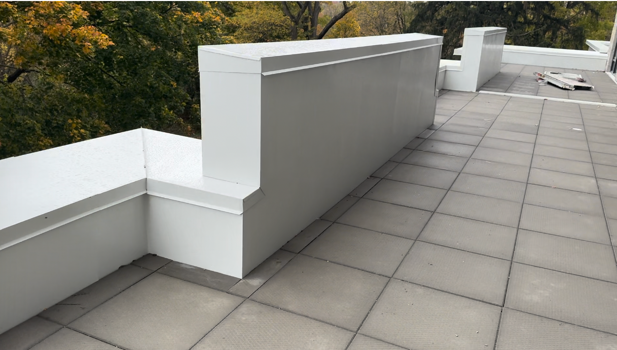 Architectural metal cladding — rooftop terrace installation, GTA